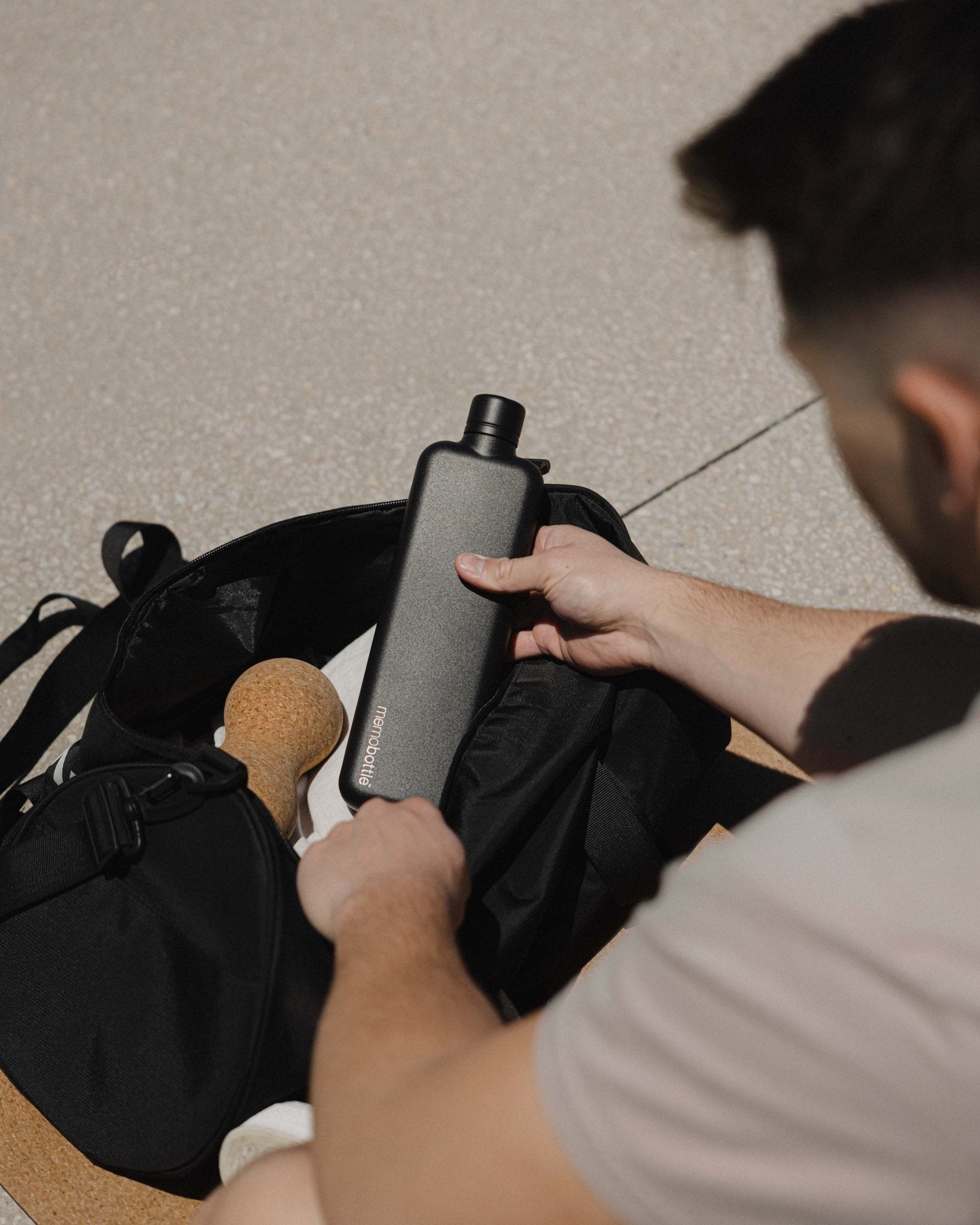 SLIM Stainless Steel memobottle (Black) 600ml / 20oz - The Leafwhite Group