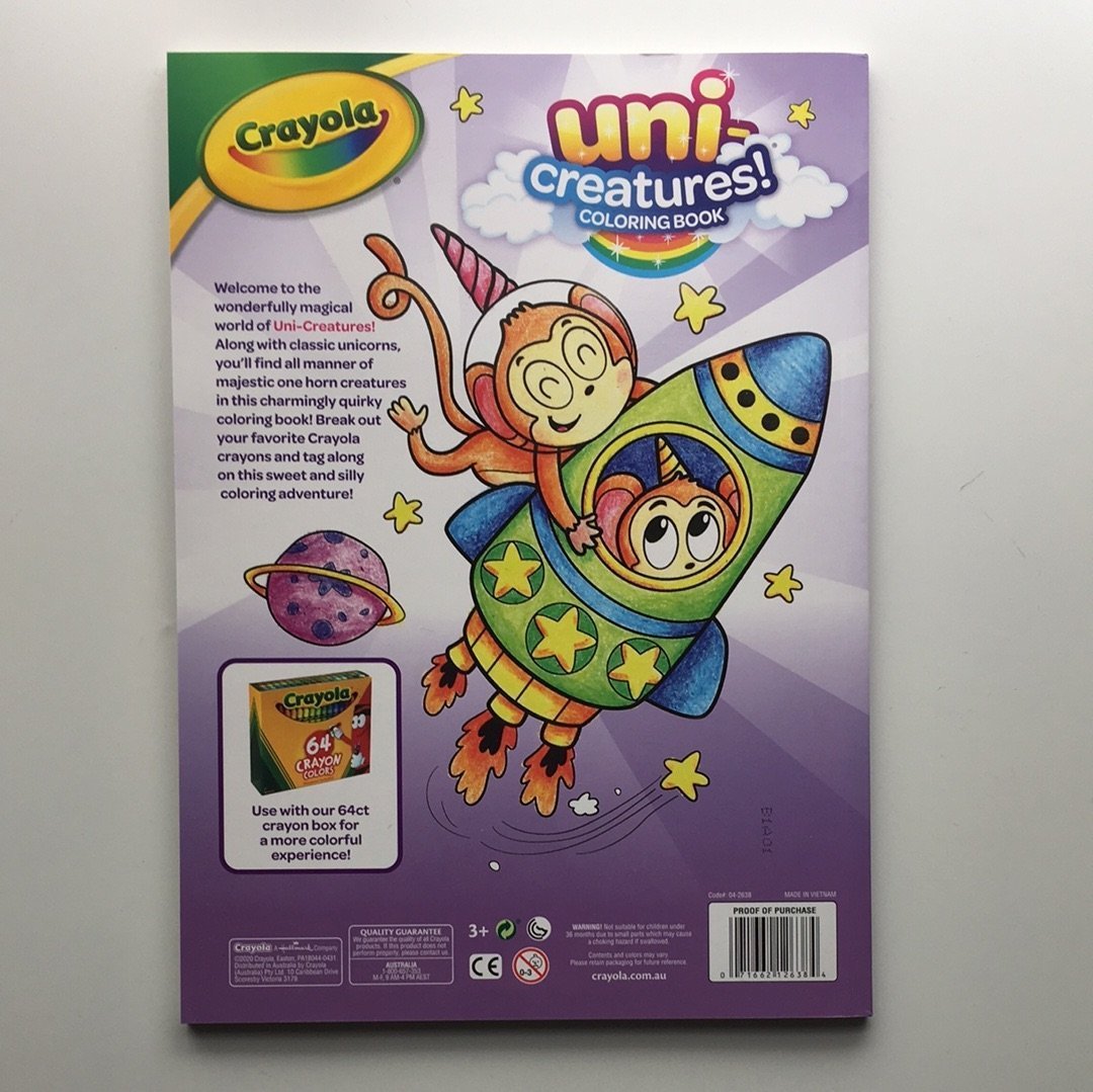 Crayola 96pg Uni - Creatures Coloring Book - The Leafwhite Group