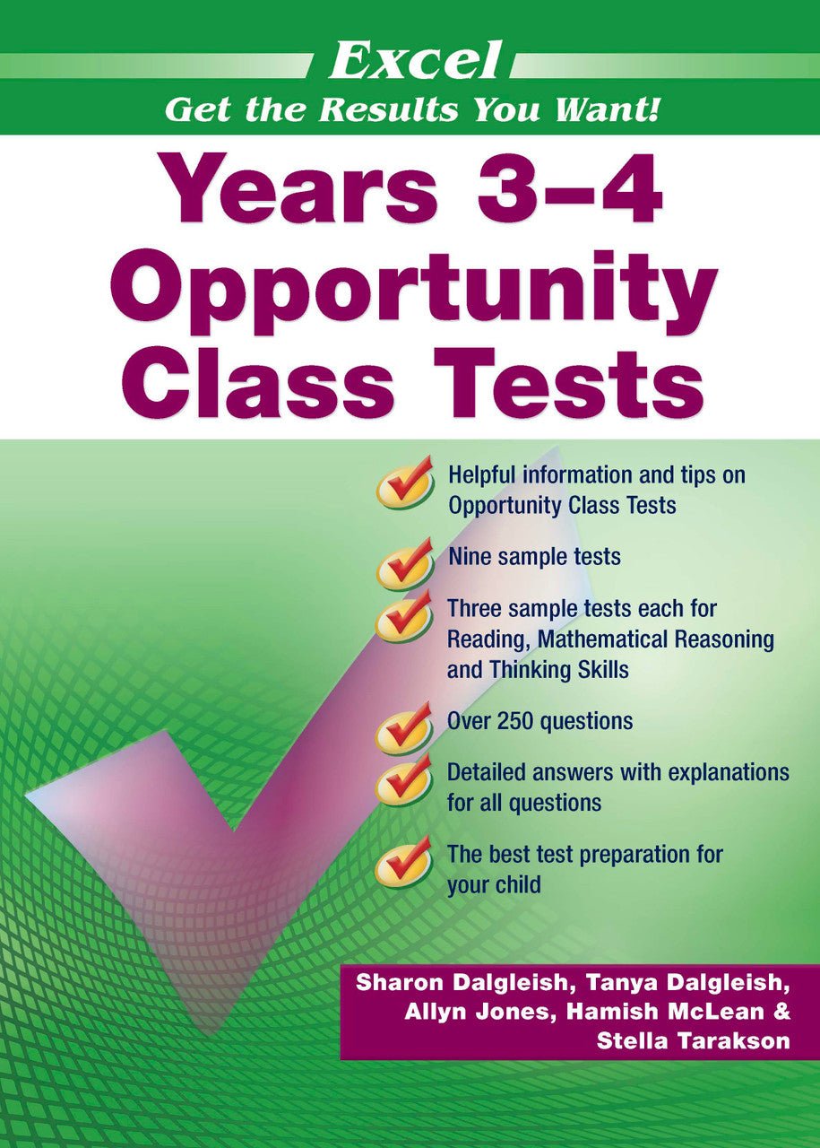 Excel Opportunity Class Tests Yrs 3 - 4 - The Leafwhite Group