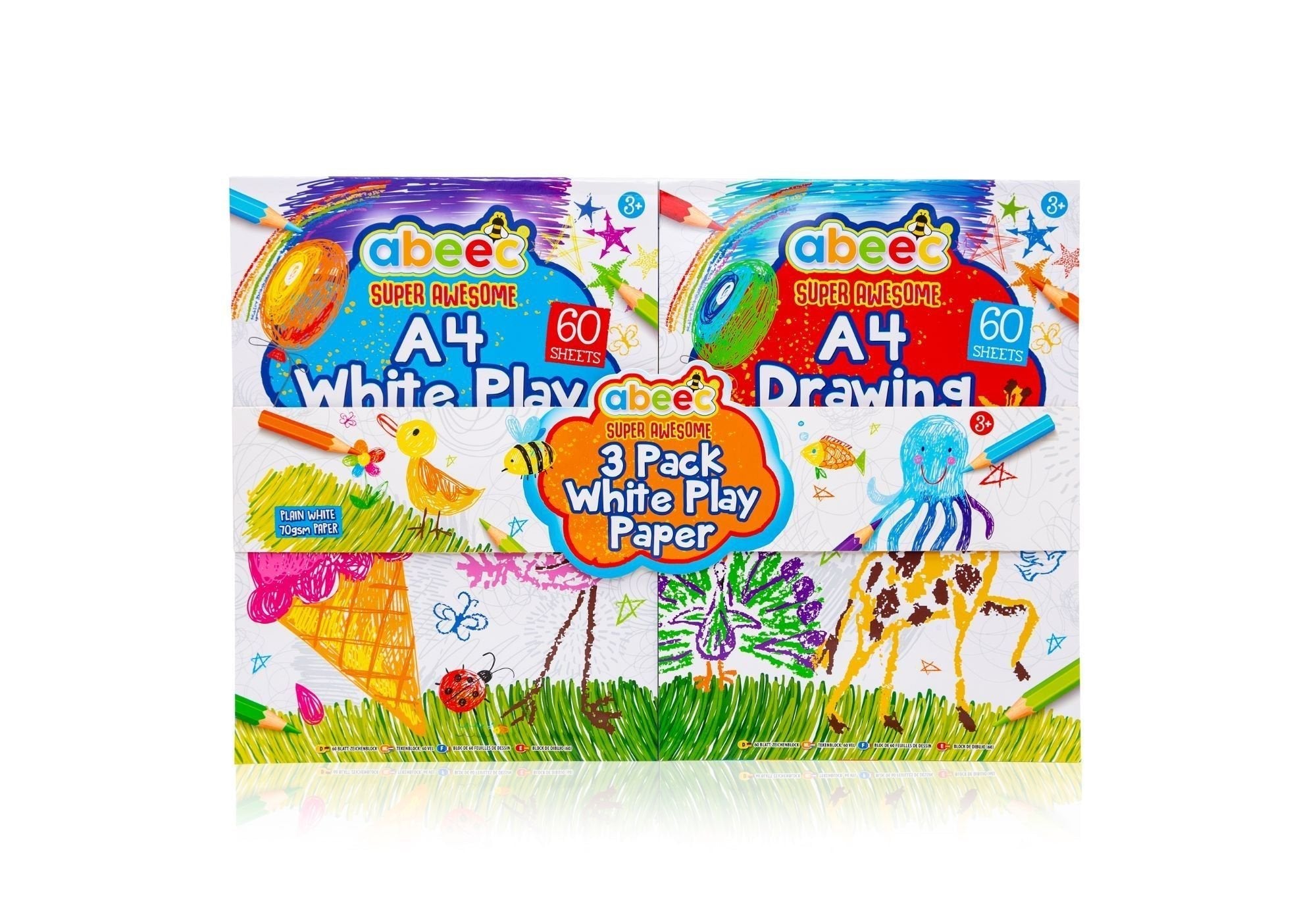 ABEEC 3 Pack White Play Paper - The Leafwhite Group