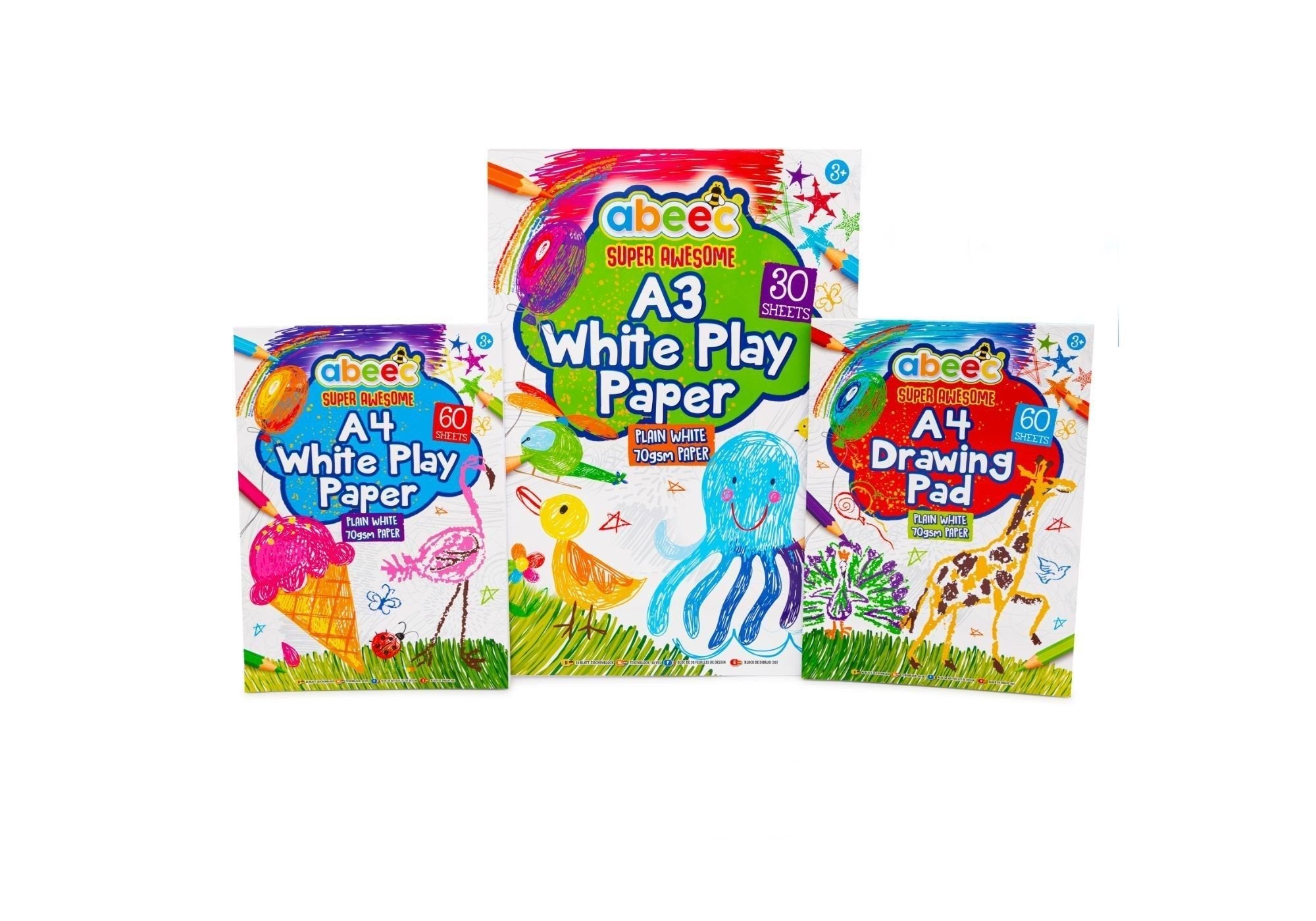 ABEEC 3 Pack White Play Paper - The Leafwhite Group