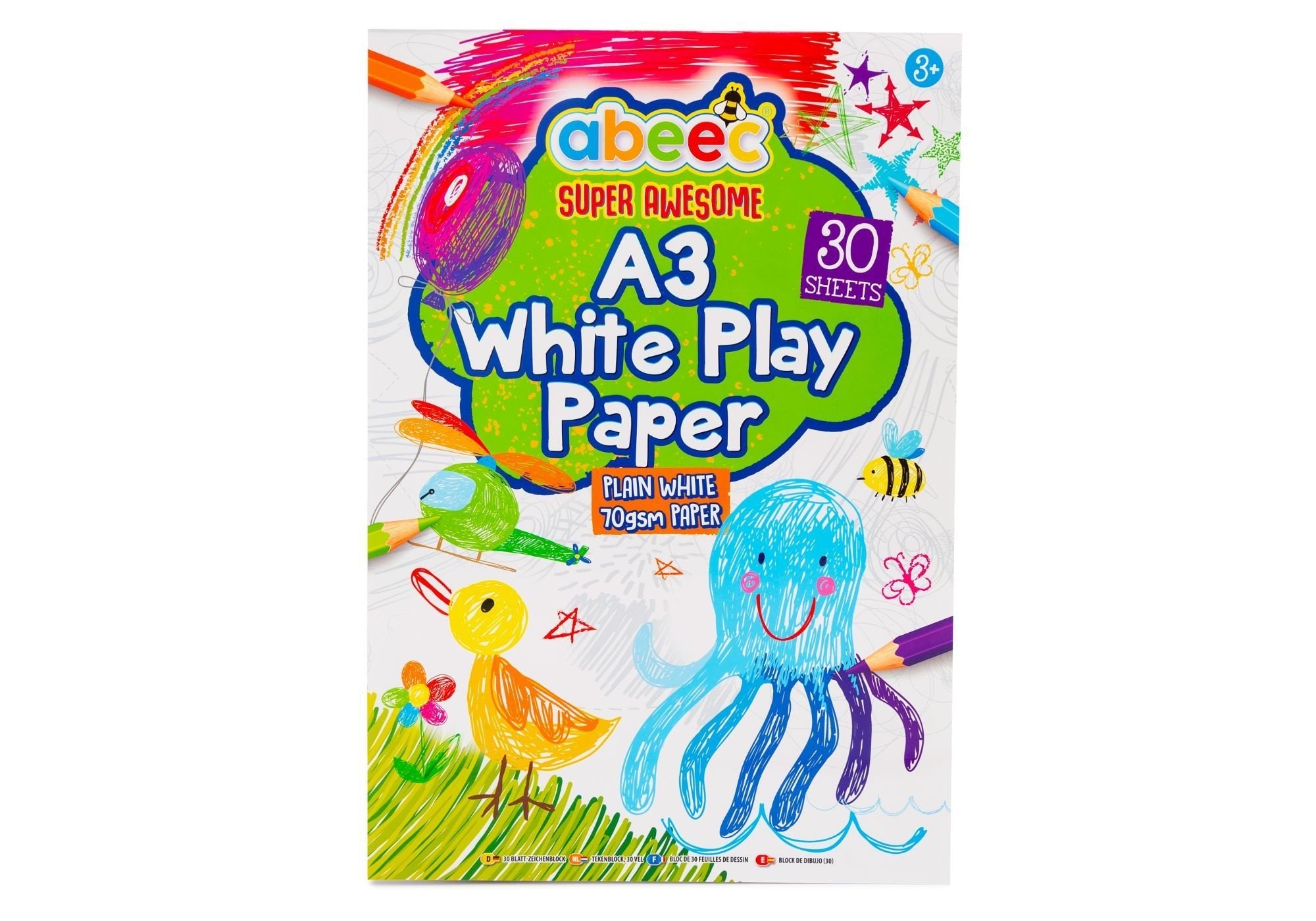 ABEEC 3 Pack White Play Paper - The Leafwhite Group