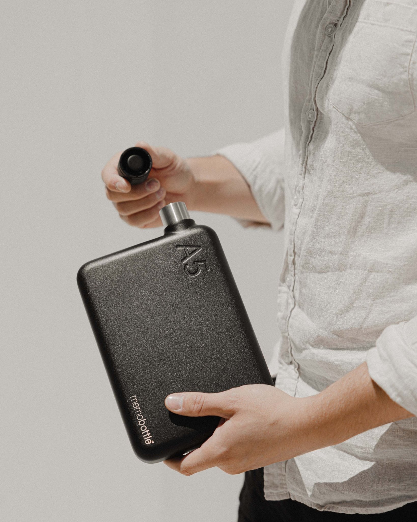 A5 Stainless Steel memobottle (Black) 1080ml / 36oz