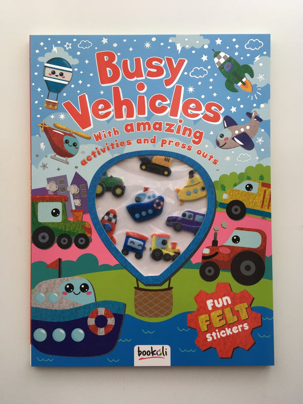 Puffy Sticker Felt Busy Vehicles - The Leafwhite Group