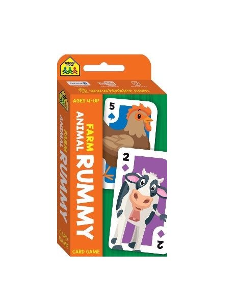 School Zone Farm Animal Rummy Flash Card Game - The Leafwhite Group