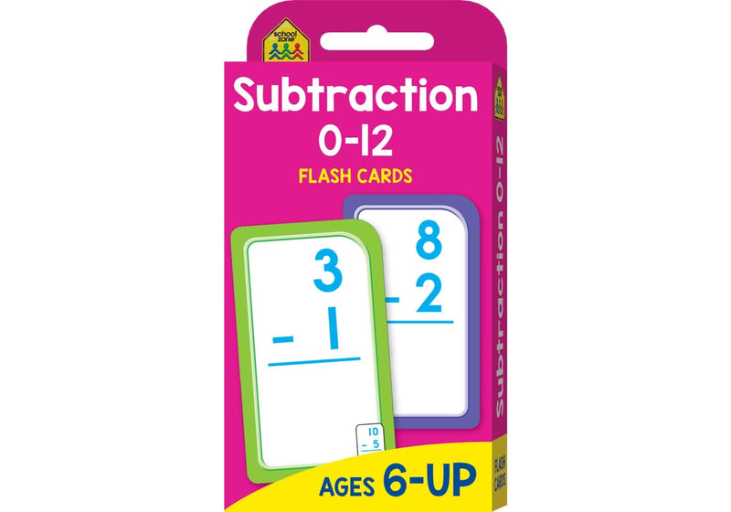 School Zone: Subtraction 0-12 flash cards - The Leafwhite Group
